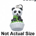 N1124+ tlf - Panda on Cupcake - 3-D Handpainted Resin Charm