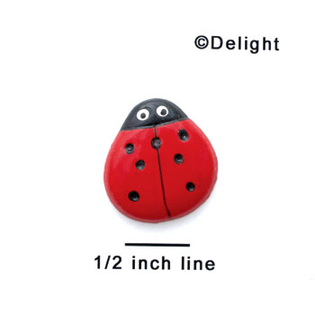 0032C tlf - Medium Red Ladybug - Resin Decoration