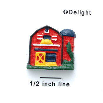 0060B - Medium Red Barn - Resin Decoration