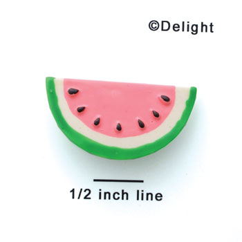 0066A ctlf - Medium Hot Pink Watermelon Slice - Resin Decoration
