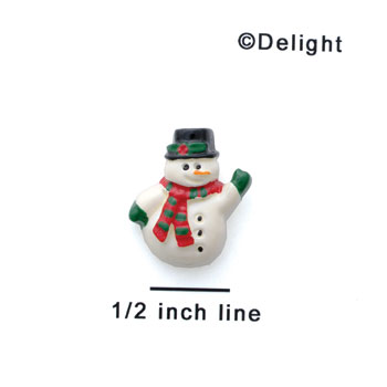 0067A* tlf - Mini Waving Snowman (Left & Right) - Resin Decoration