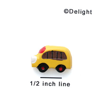 0067B* tlf - Mini Yellow School Bus (Left & Right) - Resin Decoration