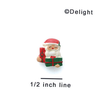 0069B ctlf - Mini Santa with Present - Resin Decoration