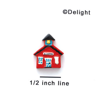 0069C ctlf - Mini Red School House - Resin Decoration