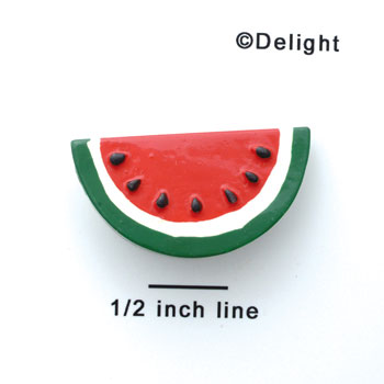 0084A - Medium Red Watermelon Slice - Resin Decoration