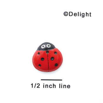 0089D tlf - Small Red Ladybug - Resin Decoration