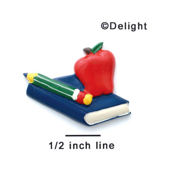 0102F - Apple Book Pencil Collage - Resin Decoration