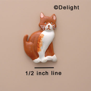 0108C* - Large Brown Cat with White Front (Left & Right) - Resin Decoration