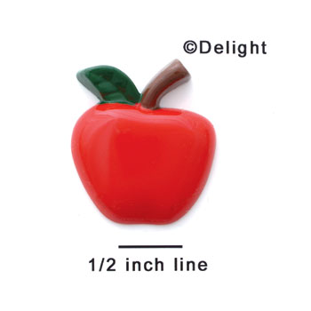 0127B ctlf - Large Fat Apple with Right Stem - Resin Decoration