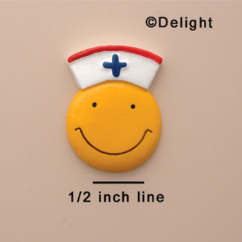 0217 tlf - Medium Smiley Face Nurse - Resin Decoration