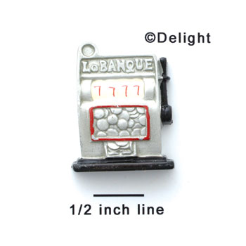 0364 - Slot Machine - Silver Medium - Resin Decoration