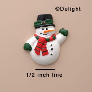 0387 ctlf - Large Snowman Waving - Resin Decoration