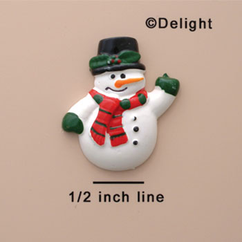 0387 ctlf - Large Snowman Waving - Resin Decoration
