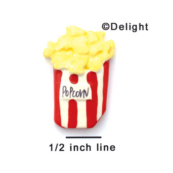 0396 - Popcorn - Bag Red White - Resin Decoration