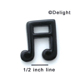 0406-12 - Large Black Musical Note - Resin Decoration (12 per package)