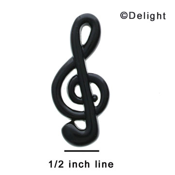 0407-12 - Large Black Clef Note - Resin Decoration (12 per package)