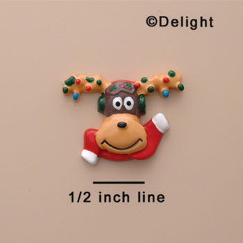 0469 tlf - Reindeer - Lights Scarf Medium - Resin Decoration