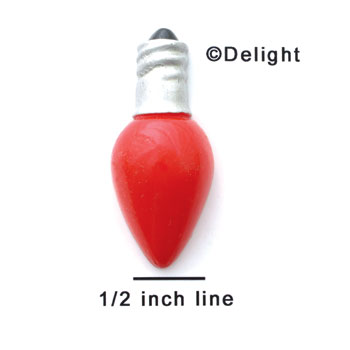 0471-12 - Light - Silver Red Medium - Resin Decoration (12 per package)