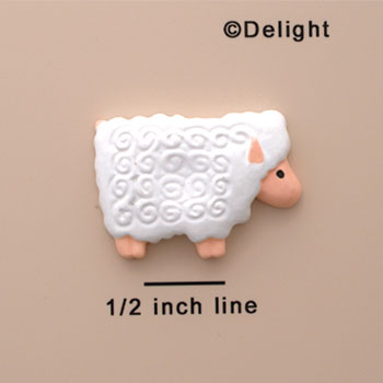 0498* tlf - Medium White Curly Lamb (Left & Right) - Resin Decoration