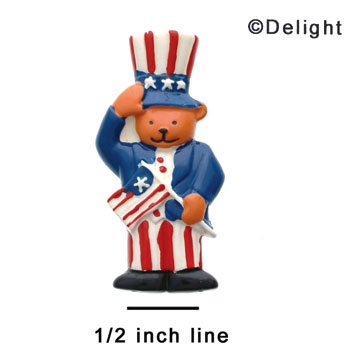 0517-12 - Large Patriotic Uncle Sam Bear - Resin Decoration (12 per package)