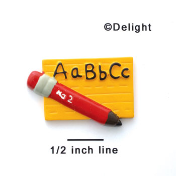 0538 - School Pad - Abc Pencil Yellow - Resin Decoration