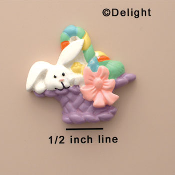0643 - Bunny - Basket Purple - Resin Decoration
