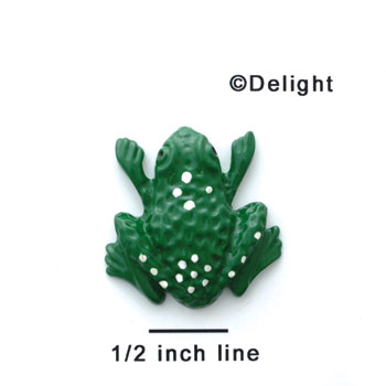 0662 - Medium Bright Green Frog - Top View - Resin Decoration