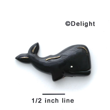 0664* - Black Whale (Left & Right) - Resin Decoration
