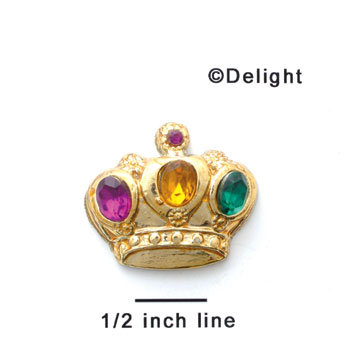 0682 - Gold Mardi Gras Crown with Jewels - Resin Decoration