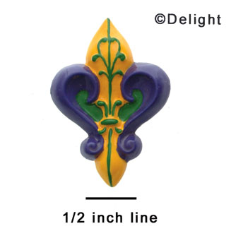 0696 - Mardi Gras Fleur De Lis - Resin Decoration