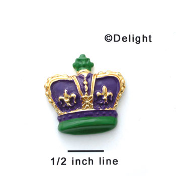 0697 - Mardi Gras Crown - Gold, Purple, and Green - Resin Decoration