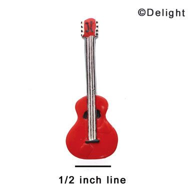 0724 tlf - Medium Red Guitar - Resin Decoration