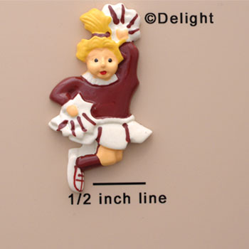 0744* - Cheerleader Maroon Blonde (Left & Right) - Resin Decoration