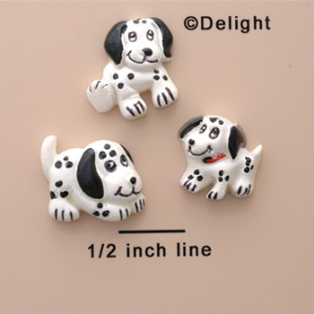 0754 tlf - 3 Assorted Mini Dalmatian Dogs - Resin Decoration