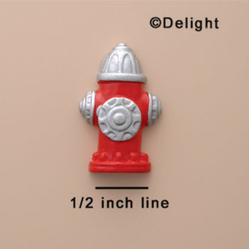 0755 - Large Red Fire Hydrant - Resin Decoration