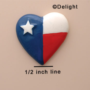 0783 - Medium Texas Heart - Resin Decoration