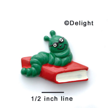 0816 tlf - Book Worm - Sitting - Resin Decoration