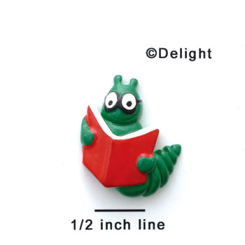 0818 tlf - Book Worm - Reading - Resin Decoration