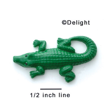 0834 - Medium Green Alligator - Resin Decoration