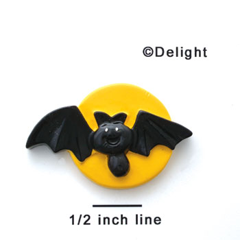 0845 - Medium Bat with Yellow Moon - Resin Decoration