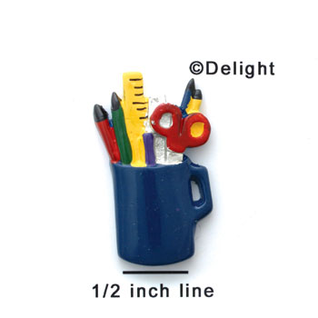 0869 ctlf - Medium Blue Pencil Cup - Resin Decoration