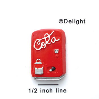 0877 - Medium Red Cola Soda Machine - Resin Decoration