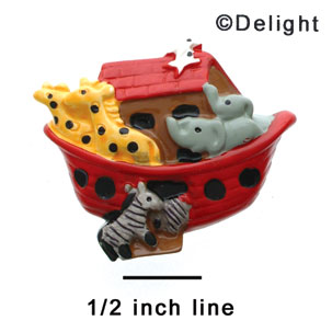 0898 - Large Red Noah's Ark - Resin Decoration