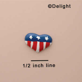 1036 tlf - Mini USA Heart with 3 Stars - Resin Decoration