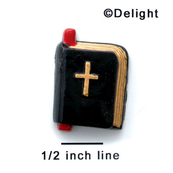 1038 ctlf - Medium Black Bible with Cross - Resin Decoration