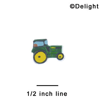 1068* ctlf - Mini Green Tractor (Left & Right) - Resin Decoration