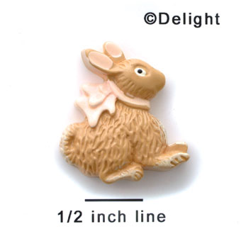 1081* - Bunny Brown with Pink Bow (Left & Right) - Resin Decoration