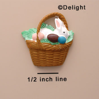 1142 tlf - Bunny In Brown Easter Basket - Resin Decoration