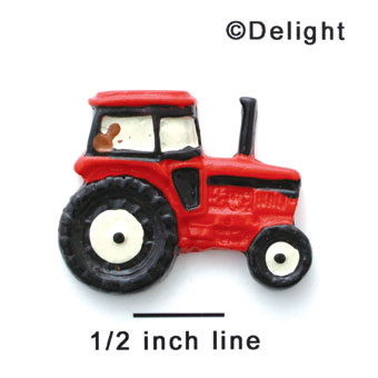 1153* - Medium Red Tractor (Left & Right) - Resin Decoration