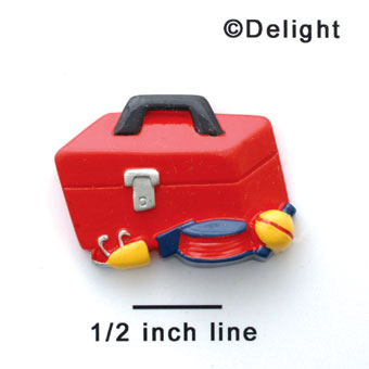 1158 - Medium Red Tackle Box - Resin Decoration